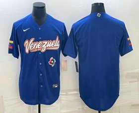 Wholesale Cheap Men\'s Venezuela Baseball Blank 2023 Royal World Classic Stitched Jerseys