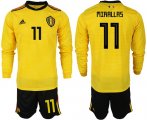 Wholesale Cheap Belgium #11 Mirallas Away Long Sleeves Soccer Country Jersey