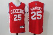 Wholesale Cheap Men's Philadelphia 76ers #25 Ben Simmons Red Revolution 30 Swingman Basketball Jersey