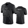 Wholesale Cheap Men's New England Patriots #28 James White Black Reflective Limited Stitched Football Jersey