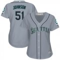 Wholesale Cheap Mariners #51 Randy Johnson Grey Road Women's Stitched MLB Jersey