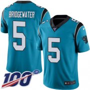 Wholesale Cheap Nike Panthers #5 Teddy Bridgewater Blue Youth Stitched NFL Limited Rush 100th Season Jersey
