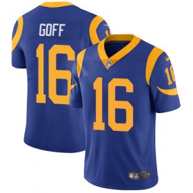 Wholesale Cheap Nike Rams #16 Jared Goff Royal Blue Alternate Men\'s Stitched NFL Vapor Untouchable Limited Jersey