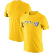 Wholesale Cheap Milwaukee Brewers Nike MLB Practice T-Shirt Gold