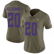 Wholesale Cheap Nike Vikings #20 Jeff Gladney Olive Women's Stitched NFL Limited 2017 Salute To Service Jersey