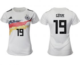 Wholesale Cheap Women\'s Germany #19 Gotze White Home Soccer Country Jersey