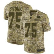 Wholesale Cheap Nike Browns #75 Joel Bitonio Camo Men's Stitched NFL Limited 2018 Salute To Service Jersey
