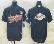 Wholesale Cheap Men's Los Angeles Dodgers Big Logo Black Stitched MLB Cool Base Nike Fashion Jersey7