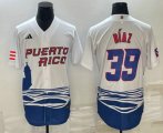 Wholesale Cheap Men's Puerto Rico Baseball #39 Edwin Diaz 2023 White World Baseball Classic Stitched Jersey