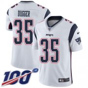 Wholesale Cheap Nike Patriots #35 Kyle Dugger White Men's Stitched NFL 100th Season Vapor Untouchable Limited Jersey