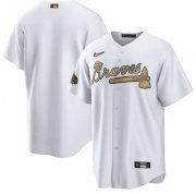 Wholesale Cheap Men's Atlanta Braves Blank White 2022 All-Star Cool Base Stitched Baseball Jersey