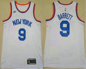 Wholesale Cheap Men\'s New York Knicks #9 RJ Barrett White NEW 2021 Nike Swingman Stitched Jersey
