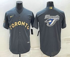 Wholesale Cheap Men\'s Toronto Blue Jays Big Logo Grey 2022 All Star Stitched Cool Base Nike Jersey