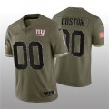Wholesale Cheap Men's New York Giants ACTIVE PLAYER Custom 2022 Olive Salute To Service Limited Stitched Jersey