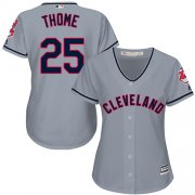 Wholesale Cheap Indians #25 Jim Thome Grey Road Women's Stitched MLB Jersey