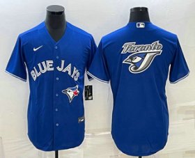 Wholesale Cheap Men\'s Toronto Blue Jays Big Logo Blue Stitched MLB Cool Base Nike Jersey
