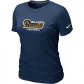 Wholesale Cheap Women's Nike Los Angeles Rams Sideline Legend Authentic Font T-Shirt D.Blu