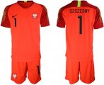 Wholesale Cheap Poland #1 Szczesny Red Goalkeeper Soccer Country Jersey