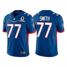 Wholesale Cheap Men\'s Dallas Cowboys #77 Tyron Smith 2022 Royal NFC Pro Bowl Stitched Jersey