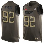 Wholesale Cheap Nike 49ers #92 Kerry Hyder Green Men's Stitched NFL Limited Salute To Service Tank Top Jersey