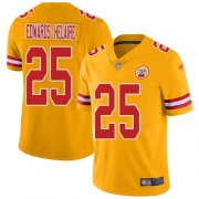Wholesale Cheap Nike Chiefs #25 Clyde Edwards-Helaire Gold Youth Stitched NFL Limited Inverted Legend Jersey