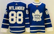 Wholesale Cheap Men's Toronto Maple Leafs #88 William Nylander Blue 2022 Reverse Retro Stitched Jersey
