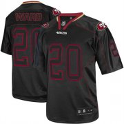 Wholesale Cheap Nike 49ers #20 Jimmie Ward Lights Out Black Men's Stitched NFL Elite Jersey