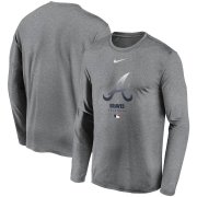 Wholesale Cheap Men's Atlanta Braves Nike Charcoal Authentic Collection Legend Performance Long Sleeve T-Shirt
