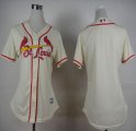 Wholesale Cheap Cardinals Blank Cream Alternate Women's Stitched MLB Jersey
