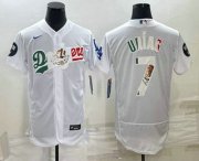 Wholesale Cheap Men's Los Angeles Dodgers #7 Julio Urias White With Vin Scully Patch Flex Base Stitched Baseball Jerseys