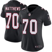 Wholesale Cheap Nike Falcons #70 Jake Matthews Black Alternate Women's Stitched NFL Vapor Untouchable Limited Jersey