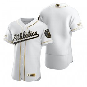 Wholesale Cheap Oakland Athletics Blank White Nike Men\'s Authentic Golden Edition MLB Jersey