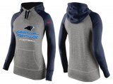 Wholesale Cheap Women's Nike Carolina Panthers Performance Hoodie Grey & Dark Blue