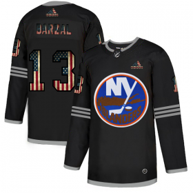 Wholesale Cheap New York Islanders #13 Mathew Barzal Adidas Men\'s Black USA Flag Limited NHL Jersey