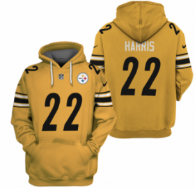 Wholesale Cheap Men\'s Yellow Pittsburgh Steelers #22 Najee Harris 2021 Pullover Hoodie