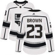 Wholesale Cheap Adidas Kings #23 Dustin Brown White Road Authentic Women's Stitched NHL Jersey