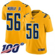 Wholesale Cheap Nike Chargers #56 Kenneth Murray Jr Gold Men's Stitched NFL Limited Inverted Legend 100th Season Jersey