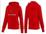Wholesale Cheap Women's Atlanta Falcons Authentic Logo Pullover Hoodie Red