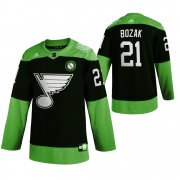 Wholesale Cheap St. Louis Blues #21 Tyler Bozak Men's Adidas Green Hockey Fight nCoV Limited NHL Jersey
