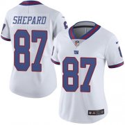 Wholesale Cheap Nike Giants #87 Sterling Shepard White Women's Stitched NFL Limited Rush Jersey