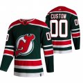 Wholesale Cheap New Jersey Devils Custom Green Men's Adidas 2020-21 Reverse Retro Alternate NHL Jersey