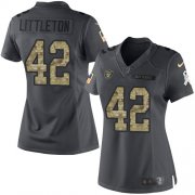 Wholesale Cheap Nike Raiders #42 Cory Littleton Black Women's Stitched NFL Limited 2016 Salute to Service Jersey