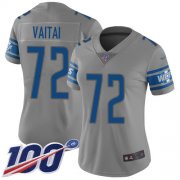 Wholesale Cheap Nike Lions #72 Halapoulivaati Vaitai Gray Women's Stitched NFL Limited Inverted Legend 100th Season Jersey