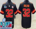 Wholesale Cheap Men's Kansas City Chiefs #32 Nick Bolton Limited Black Super Bowl LVII Vapor Jersey