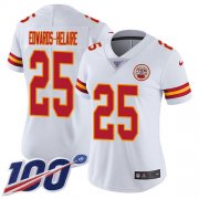 Wholesale Cheap Nike Chiefs #25 Clyde Edwards-Helaire White Women's Stitched NFL 100th Season Vapor Untouchable Limited Jersey