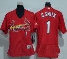 Wholesale Cheap Cardinals #1 Ozzie Smith Red Flexbase Authentic Women's Stitched MLB Jersey