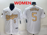 Wholesale Women's Los Angeles Dodgers #5 Freddie Freeman Number White 2022 All Star Stitched Cool Base Nike Jersey