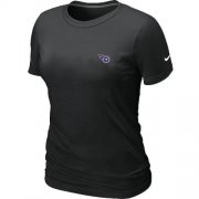 Wholesale Cheap Women's Nike Tennessee Titans Chest Embroidered Logo T-Shirt Black
