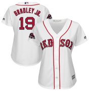 Wholesale Cheap Boston Red Sox #19 Jackie Bradley Jr. Majestic Women's 2018 World Series Champions Team Logo Player Jersey White