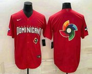 Wholesale Cheap Men's Dominican Republic Baseball 2023 Red World Big Logo With Patch Classic Stitched Jersey